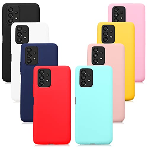 Heremore 8X Cover Compatibile Con Samsung Galaxy A23 5G/M13 4G/M23 5G, Custodia Morbido In Silicone Gel Anti-Graffio Cover Protezione Case, Rosso,Blu 