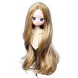Tzncos Just 1pc Wig fit for 8-9 inch Head Dolls Long Curly 1/3 BJD Wigs MSD DOD Pullip Dollfie Hair (Curly light brown)
