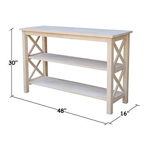 International Concepts Hampton Console or Sofa Table Unfinished