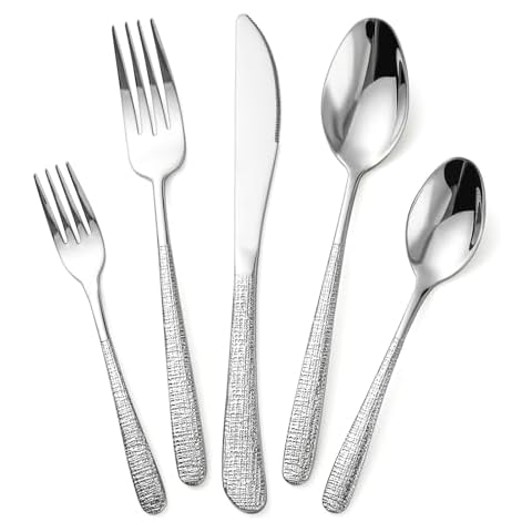 20-Piece Silverware Set Stainless Steel Flatware Set for 4 kitchen Utensils Cutlery Set Includes Knives Forks Spoons For Kitchen Home Hotel Cover