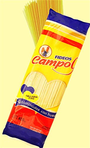 Fideos Campo 9- Tallarín Fino 400g x3 Paquetes. industria Paraguaya