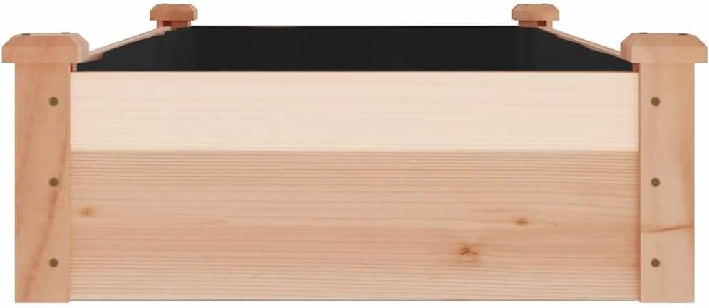 Rustic Fir Wood Raised Garden Bed 47.2 x 47.2 x 9.8 in Outdoor Planter Box with Open Bottom for Drainage, Oiled Brown Rectangular Elevated Garden Bed for Patio, Yard, Balcony