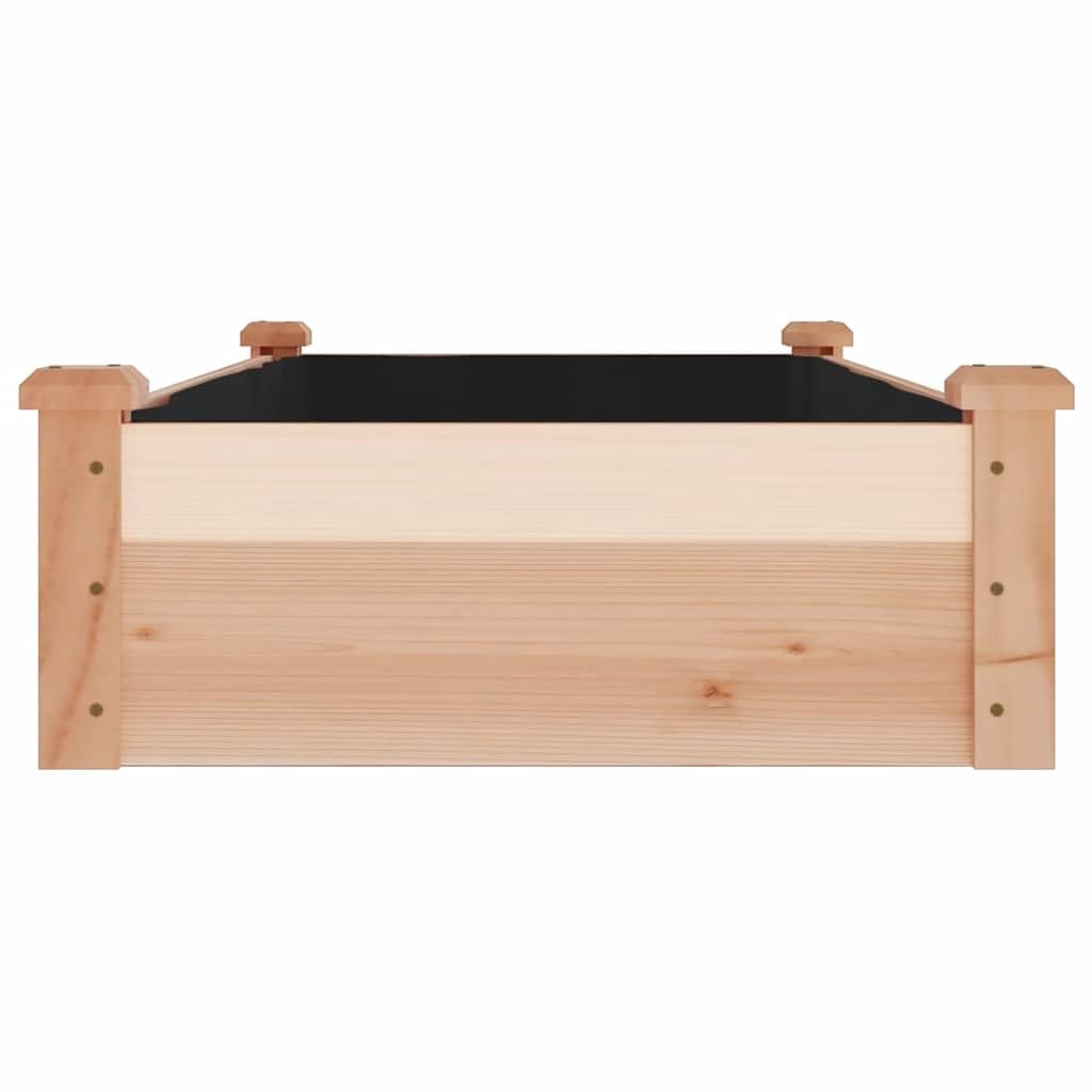 Carré Potager Surélevé en Bois de Sapin, Lit de Jardin avec Doublure et Fond Ouvert, Grand Bac à Fleurs pour Légumes, Plantes, Herbes et Fraises, 120 x 60 x 25 cm
