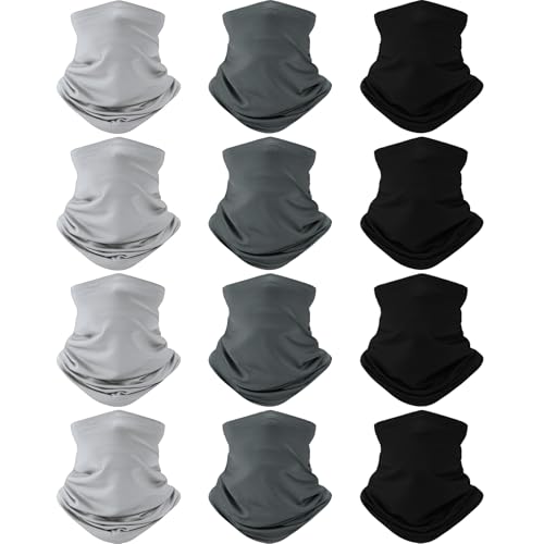 Image of Cuffbow 12 Pack Neck Gaiters Face Mask Balaclava for Men Women Cooling Neck Gaiter Summer UV Protection Scarf