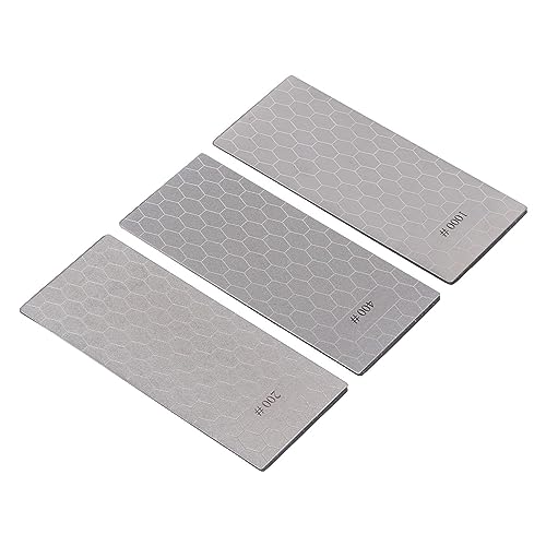 3Pcs Diamond Sharpening Stone Set 200 400 1000 Grit Honeycomb Plate Non Slip Base Knife Scissors Chisels Honing Tool