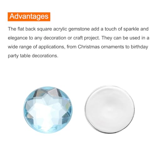 Image of MECCANIXITY Flat Back Round Acrylic Rhinestones,12mm Lake Blue Flatback Crystal Rhinestones for Crafts Clothes Shoes DIY Decoration Gifts 50Pcs