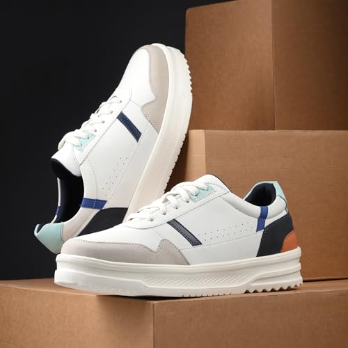 Image of Cruiser Mens Sneakers | Casual Shoes | Cone Heel Lace-Up Sneakers for a Unique Look |Experience Comfort & Style with Soft Cushioned Insole | Trendy Lace-Up Design Sneaker (2565)