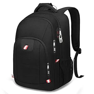Della Gao Laptop Backpack, Extra Large Anti-Theft Business Travel Laptop Backpack Bag with USB Charging Port, Fit 17 Inch Laptop, Black