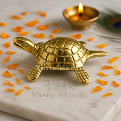 Image of Big Brass Turtle Idol, Vastu Remedy for Luck & Protection (330 g)