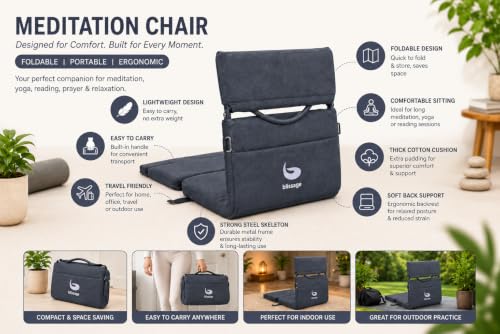 Image of Meditation Chair | Foldable Floor Cushion Seat with Back Support