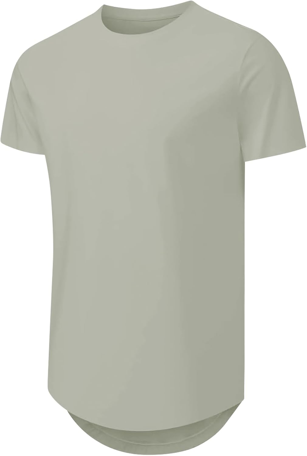 Mens T Shirts Casual Hipster Hip Hop Longline Crewneck Tee Shirts - Image 3