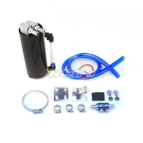 Brightt Compatible With Godspeed Universal Racing Oil Catch Can Tank Oil Reservoir Tank Black Color