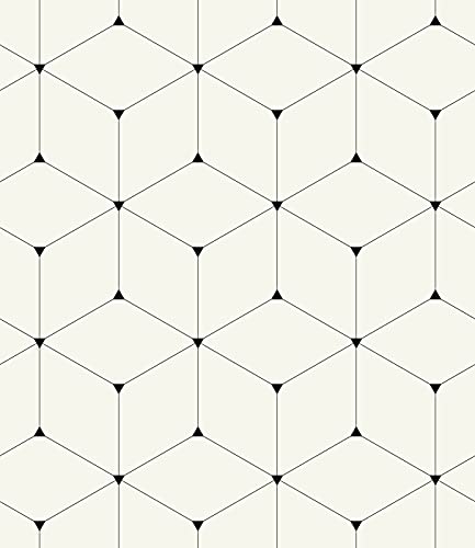 Image of DWELLSINDIA Geometric Self Adhesive Peel and Stick PVC Wallpaper Waterproof, Scratch Resistant, Laminated (41CM X 244CM, Off White, Matt)