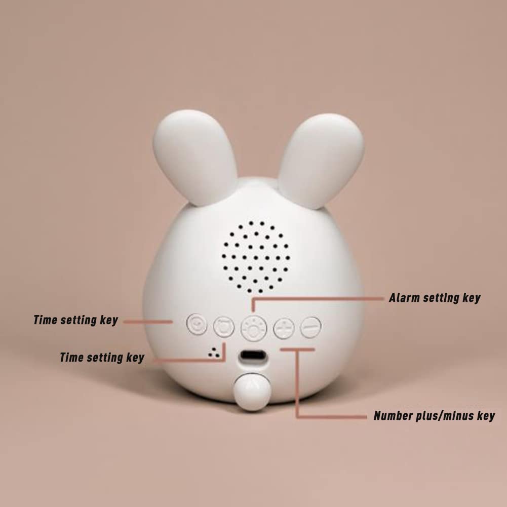 Baby-Nachtlicht Wecker mit Kaninchenlampe, LED-Smart-Nachttischlampe für Babys, Mädchen, Neugeborene - Niedliche Schlafzimmer-Dekoration