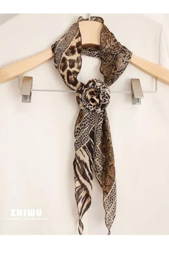 Women's Detachable Rose Flower Chiffon Scarf – Elegant Long Fashion Scarf, Versatile Hair Ribbon & Neck Kerchief4