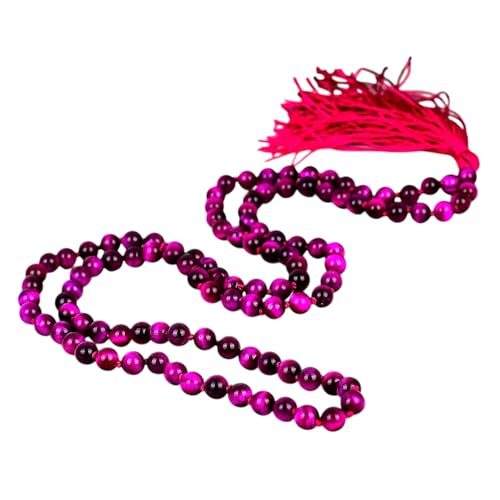 Collier de méditation en œil de tigre rose pour accompagner votre rituel zen