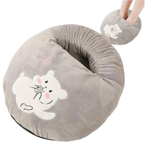 Rwigeboo Electric Heated Foot Warmer USB Electric Foot Warmers Non Slip Soft Cotton Desk Warmer with 3 Temperature Settings Portable Under Desk for Men & Women