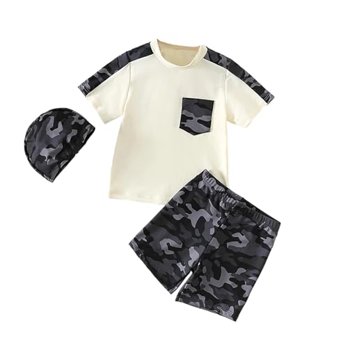 Maillot enfant 5 ans pour la plage et le short de natation avec chapeau garçon