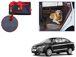 Universal Hub Dog Car Seat Cover, Waterproof& Scratch Proof & Nonslip Back Seat Cover, Dog Travel, Pet Cover (Black) Compatible for Chevrolet-Sail-Sedan