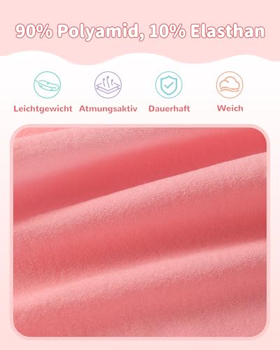 Channo Mädchen Unterhosen aus Nahtlosem Nylon im Boxer-Schnitt: Elastisch und Atmungsaktiv geeignet für Schule Alltag Aktivitäten und Sport 5er-Pack Mehrfarbig für Mädchen und Teenager von 4–16 Jahre – Bild 5