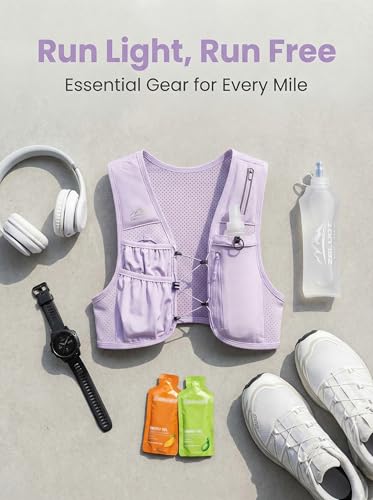 Image of Zelvot Running Vest for Women Men, US Patent, Adjustable Chest Straps Running Hydration Vest with 500ml Soft Flask, Lightweight Reflective Hydration Backpack for Marathon