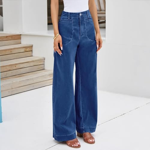 Wide Leg Jeans Women High Waisted Tall Trouser Jean Trendy Loose Stretchy 90s Mom Jeans Denim Pants3