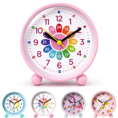 YeahBoom Wecker Kinder,Lautloser Lernwecker,Batteriebetriebene