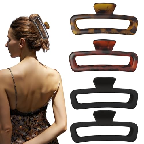 Nalodu 5-Inch Oversized Claw Clips, 4-Pack (Matte & Glossy)