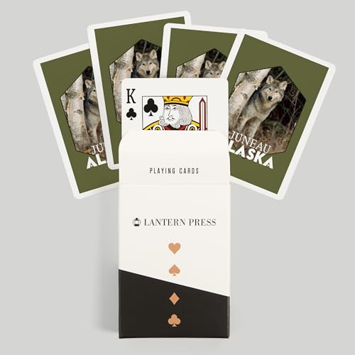 Lantern Press Naipes Poker 52 Cartas Wolf in Forest miniatura 6