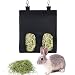Guinea Pig - Mangiatoia per fieno, coniglietto, criceto, cincillà, piccolo animale da appendere, in tessuto Oxford 600D, colore nero