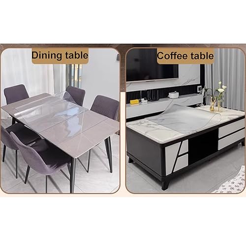 Nappe en plastique transparent PVC protection rectangulaire de bureau 70x - 7