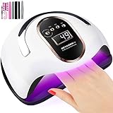 BEYAOBN Lampara LED Uñas 168W Profesional Secador de Uñas LED UV Lampara Uñas Gel Semipermanentes Maquina Uñas Luz Lamp con Sensor Automatico,4 Temporizadores Manicura/Pedicure Nail Art Hogar el Salón