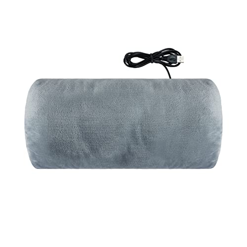 Handwärmer USB Beheizbar Handmuff Tragbar Heizhandschuhe Wiederaufladbar Winter Wärmehandschuhe Plüschfutter Elektrisch Handschuhe mit Heizung Handwärmer für Damen Herren Outdoor Zuhause Grau