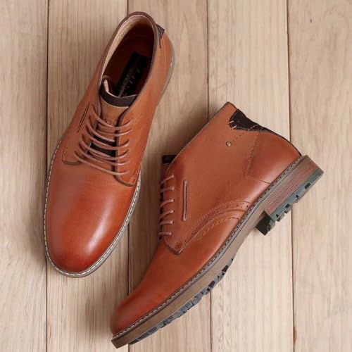 Image of Arkbird Men's Chukka Boots, Leather Ankle Dress Boot Casual Oxfords Lace Up Work Shoes