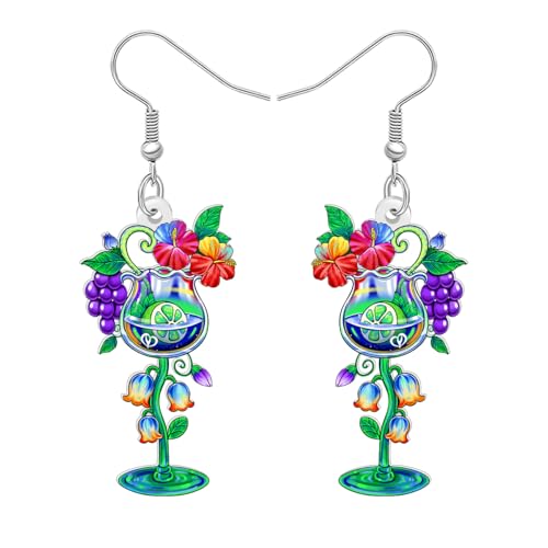Boucles d'oreilles cocktail Hawaii en acrylique pour vos soirées d'été et looks de plage