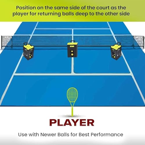 Máquina lanzadora de pelotas de tenis portátil con control remoto y aplicación, velocidad ajustable de 10 a 50 km/h, distancia máxima de 12 m, ideal para sesiones de entrenamiento y práctica