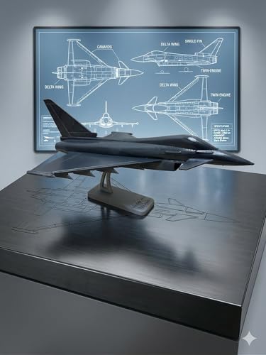 Eurofighter Typhoon Savaş Uçağı Modeli 3D Baskı, Standlı Dekoratif Uçak Maketi, Koleksiyonluk Jet Figürü, Ofis Masaüstü Hediye
