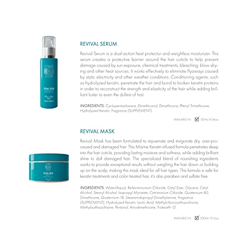 Hair Bar Nyc Ultimate Repair System Revival Conditioner | Hair Treatment For Dry Damaged Hair | Deep Conditioner For Dry Damaged Hair | Keratin/Color Safe Infused With Marine Keratin (16.9Oz 500Ml) #TOP5