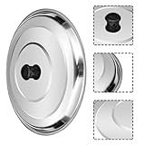 Restaurant Öl Edelstahl Tumbler Glas Käsewerkzeug Kleine Pfanne Emaillierte Eisenplatte Verdicken Guss Gehärtetes Steak Kühles Elektrisches Rühren Metall Anti-Fry Runder Deckel: Grill Küche cm