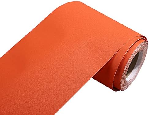 NB Self Adhesive Solid Color Frosted Wallpaper Border Stick Waterproof Wall Border Easy to Apply Kitchen Bathroom Tiles Sticker 4 x 196inch (Orange)