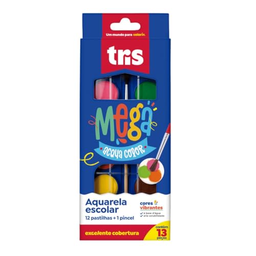 Aquarela, Tris, 7897476686998, Multicor, pacote de 12