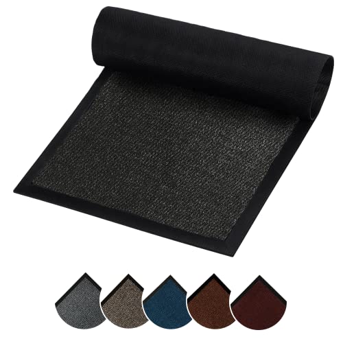 Circle of trust Dirt Trapper Black Door Mat Indoor & Outdoor 40x60cm Doormat, Non Slip Rubber Back Floor Mat