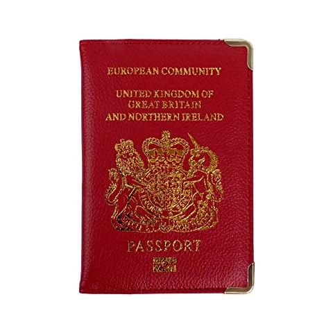 New UK Passport Holder Protector Cover Wallet PU Leather United Kingdom EU (Red) Cover
