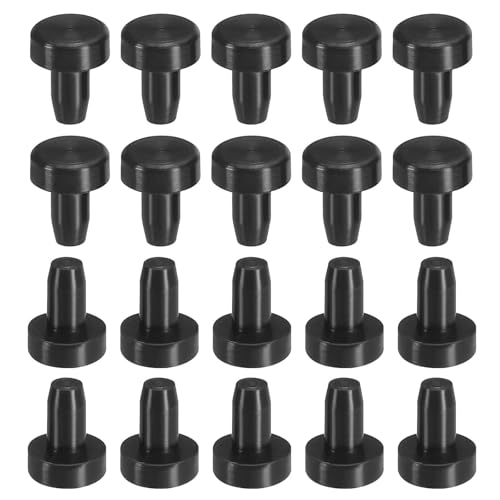 for Industrial Hardware Tool Part, Silicone T-Hole Stopper 2.5mm/0.1inch, 20Pack Plug for Cable Gland Hole, Black