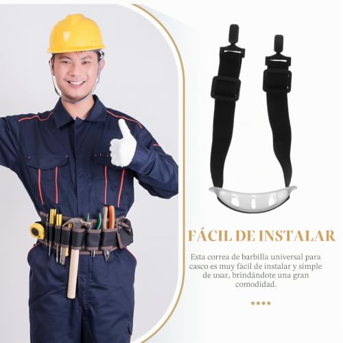 Miniatura 3 de Qumiirity 3 Piezas Correa De Barbilla Ajustable Para Casco De Construcción Cinturón De Barbilla De Sombrero Duro Con Material Resistente Y Cómodo Para Seguridad Laboral