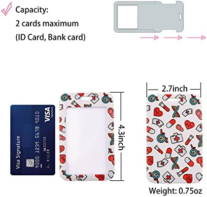 Nursing Lanyards with Card Holder Hard Plastic for ID Badges Keys Keychain for Women Men (2 Sets Nurse Themed)
