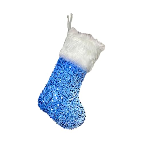 Chaussette de Noël à paillettes et décorations de Noël pour manteaux de cheminée