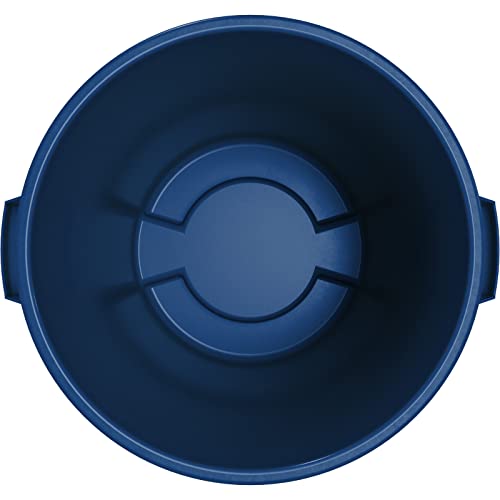 Image of SPARTA Bronco Waste Container Recycle Container, Round Trash Bin for Disposal, 32 Gallons, Blue (Pack of 2)