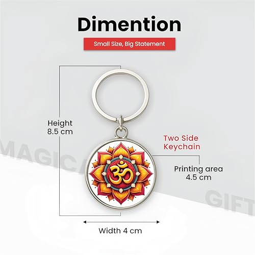 Image of MG | Protective Evil Eye /Spiritual Symbols /Om /Motivational Keychains | Double-Sided Metal Key Ring | Good Luck and devine Charm for Car, Bike, Home & Office