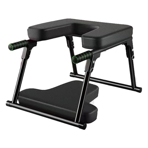 LXLAEOANG Silla Inversion Yoga Banco invertido for Culturismo, Silla Plegable for Yoga con inversión de Material PU, Silla for meditación y Yoga, Banco for Soporte de Cabeza(Black)